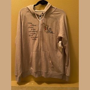 Disney Winnie the Pooh zip Hooded sweatshirt  L